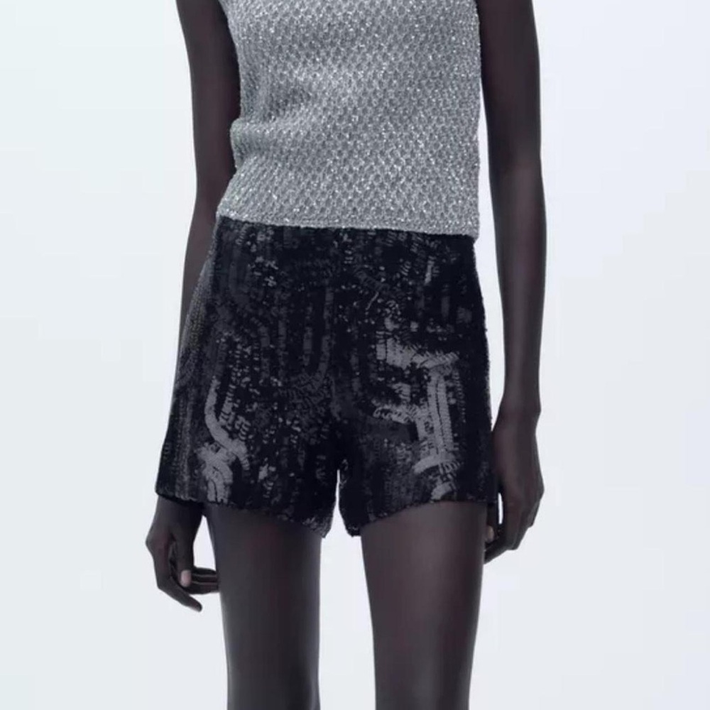 Zara Sequin High Waisted Shorts